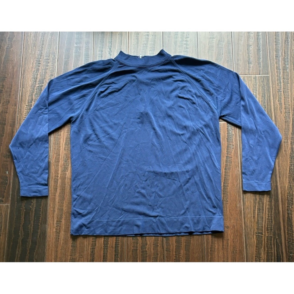 Vintage 1960s Danskin Top Womens 44 L Mock Turtleneck Nylon Dance Shirt MOD Read